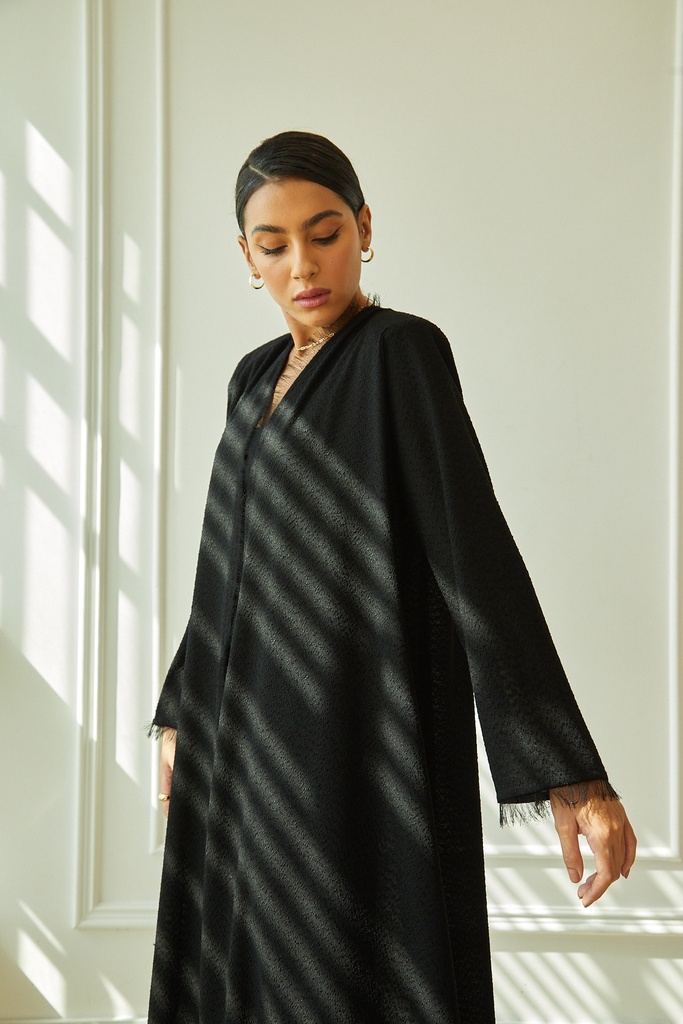 Black Abaya With Soft Dangles