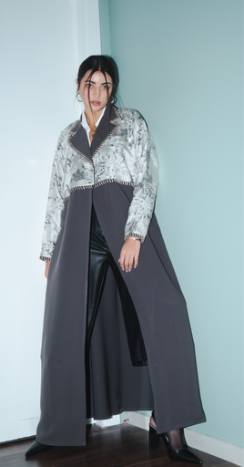 Jacquard Taffeta lined with crepe Abaya