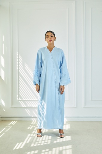 Baby Blue Linen Abaya